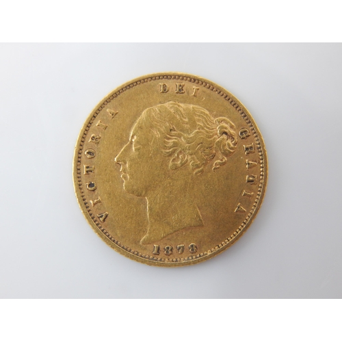 1 - QV Shield Back Gold Half Sovereign 1878