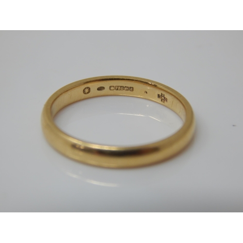 166 - 18ct Gold Wedding Ring: Size L: Weight 2.65g