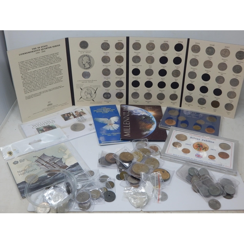 36 - A Large Quantity of Coins Including Millennium 2000 £5 coin, 1977 Silver Jubilee Set, Further Sets, ... 