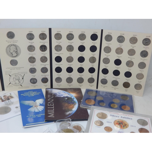 36 - A Large Quantity of Coins Including Millennium 2000 £5 coin, 1977 Silver Jubilee Set, Further Sets, ... 