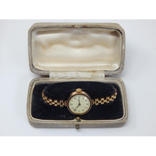 167 - ROLEX: Vintage 9ct Gold Ladies Rolex Wristwatch, the movement stamped Rolex, on 1/10th 12ct rolled g... 