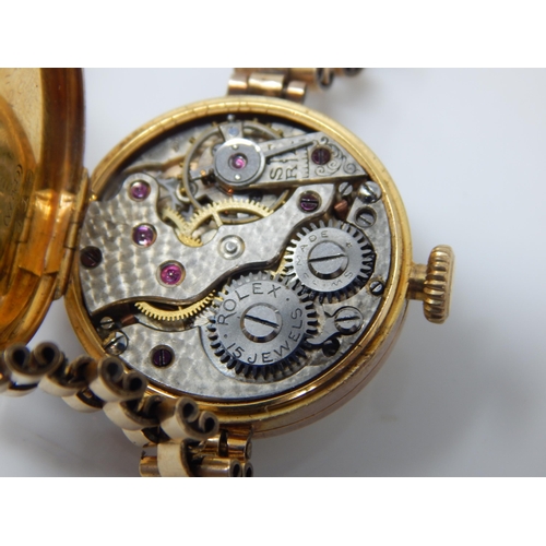 167 - ROLEX: Vintage 9ct Gold Ladies Rolex Wristwatch, the movement stamped Rolex, on 1/10th 12ct rolled g... 