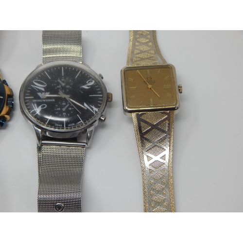 333 - Ladies Swiss Gucci Wristwatch together with three dress watches
