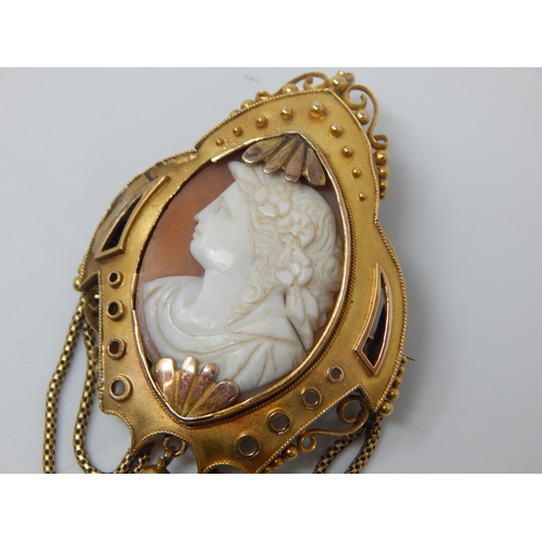 46 - Victorian 18ct Gold Cameo Brooch, gross weight 17.67g.