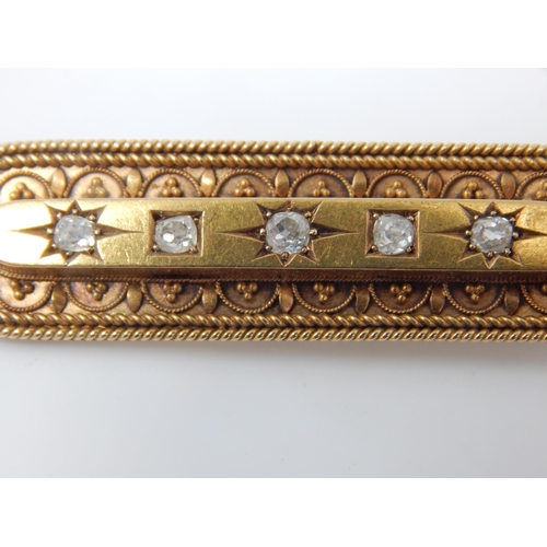 48 - Victorian 15ct Gold Diamond set brooch, weight 5.81g