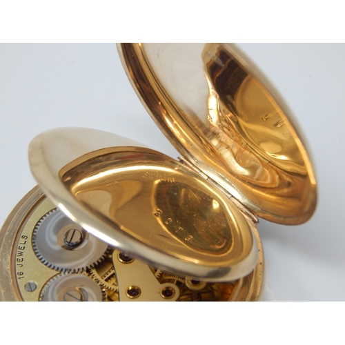 43 - Gentleman's 9ct Gold Full Hunter Top Wind Pocket Watch by J. W. Benson London: Working when catalogu... 