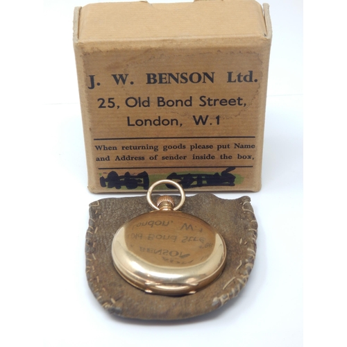 43 - Gentleman's 9ct Gold Full Hunter Top Wind Pocket Watch by J. W. Benson London: Working when catalogu... 