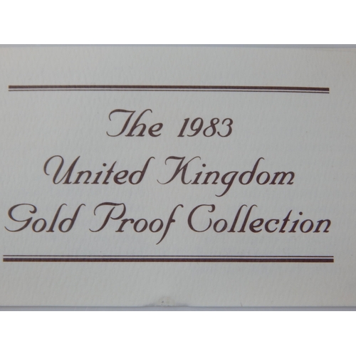 7 - Royal Mint U.K 1983 22ct Gold Proof Collection comprising Double Sovereign, Full Sovereign & Half So... 