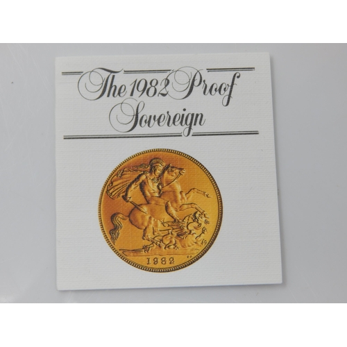 9 - Royal Mint U.K 1982 Gold Proof Sovereign in Case of Issue with COA