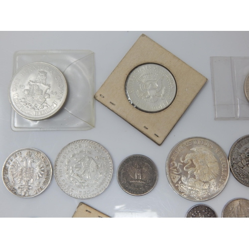 18 - A Quantity of Silver Coinage Including an 1875 Austrian 1 Fl, 1963 Canadian Silver Dollar, 1968 Silv... 