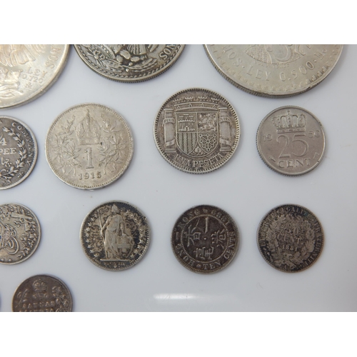 18 - A Quantity of Silver Coinage Including an 1875 Austrian 1 Fl, 1963 Canadian Silver Dollar, 1968 Silv... 