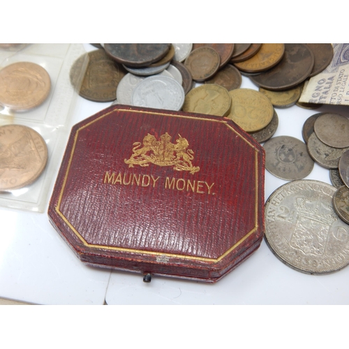 21 - A Quantity of Coins Including a part KEVII 1907 Maundy Set in original case, silver coinage etc & a ... 