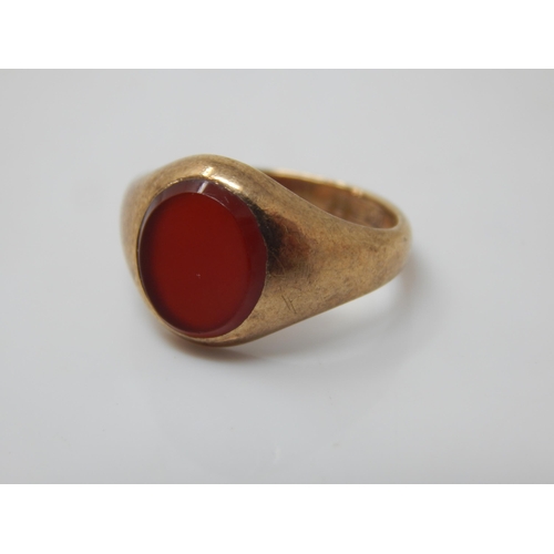 351 - 9ct Gold Signet Ring: Size D: Gross weight 3.12g