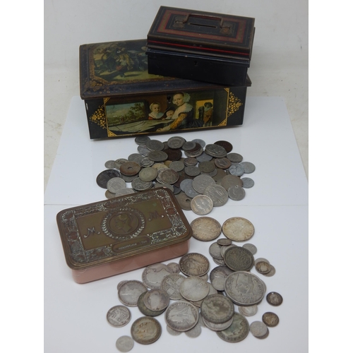 19 - A Quantity of Victorian & Later Silver Coinage together with further coinage contained in a WWI Quee... 