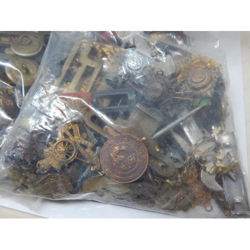 999A - A Wooden Box containing a Quantity of Militaria Including Brass A.R.P & Air Warden Plaques, Cap Gun,... 