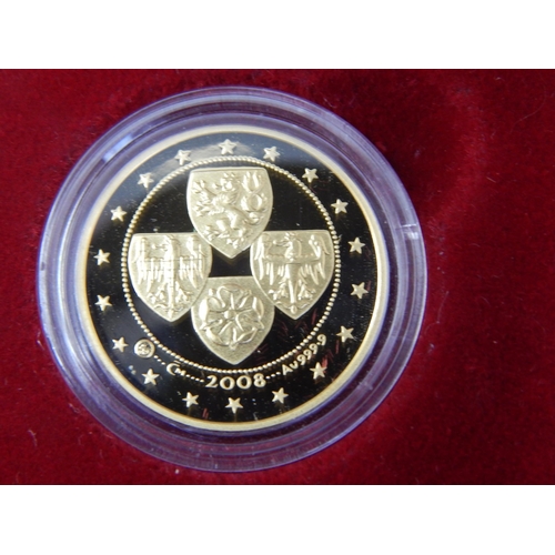 35D - 24ct Gold Czech Republic, Two-ducat 2008, Au 999,9, 7.78g, Czech Mint, PROOF in case of Issue with C... 