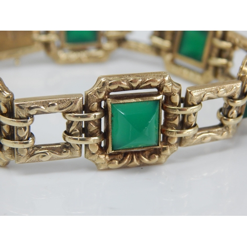 103 - 14ct Gold Panel Bracelet: Length 19cm: Gross weight 24.95g