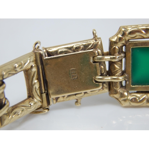 103 - 14ct Gold Panel Bracelet: Length 19cm: Gross weight 24.95g