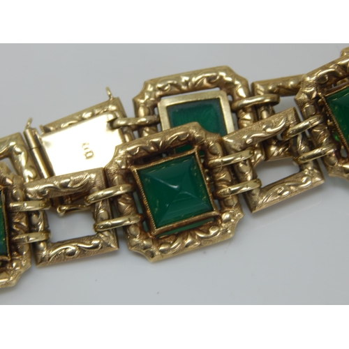 103 - 14ct Gold Panel Bracelet: Length 19cm: Gross weight 24.95g