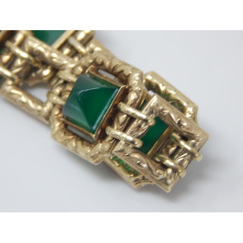 103 - 14ct Gold Panel Bracelet: Length 19cm: Gross weight 24.95g