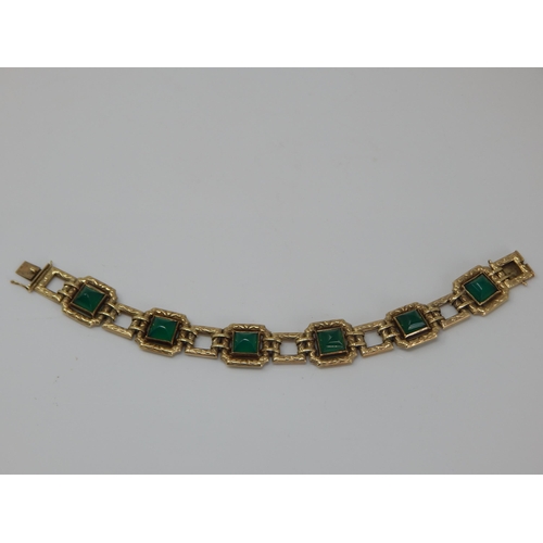 103 - 14ct Gold Panel Bracelet: Length 19cm: Gross weight 24.95g