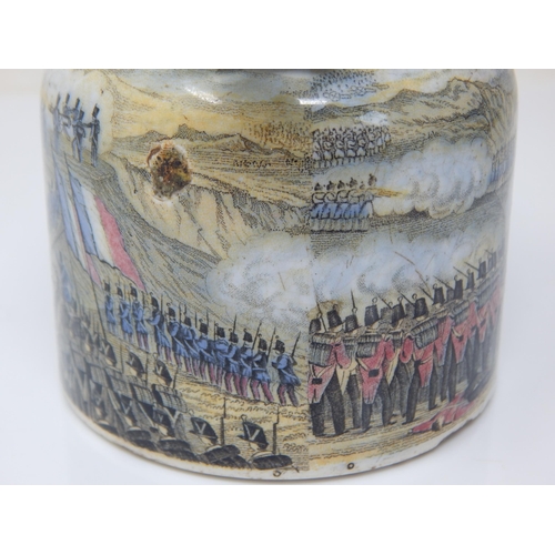 95 - Rare Silver Topped 19th Century Prattware Inkpot Decorated with a scene of The Battle of The Alma 20... 