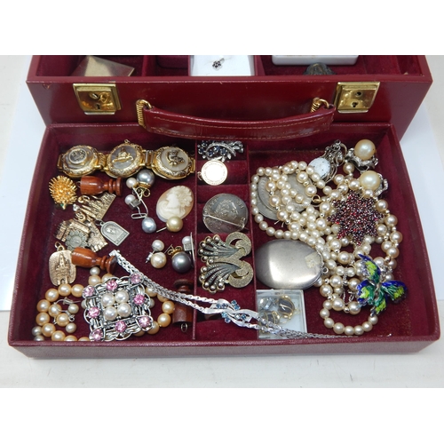 111 - A Quantity of Costume Jewellery together with some Silver Jewellery Including a Silver Bracelet, Sil... 