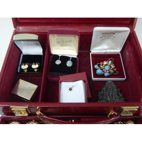 111 - A Quantity of Costume Jewellery together with some Silver Jewellery Including a Silver Bracelet, Sil... 