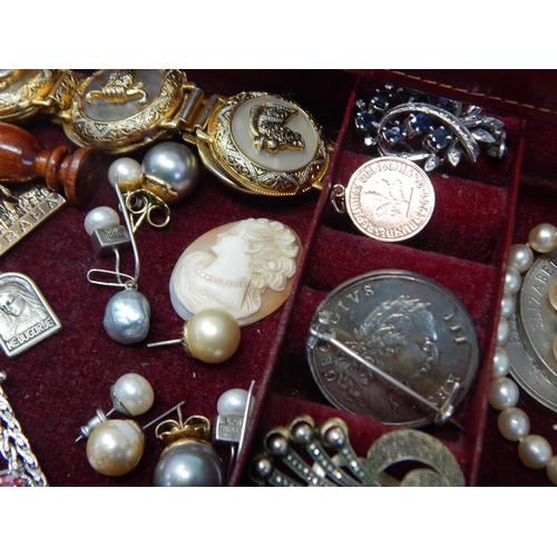 111 - A Quantity of Costume Jewellery together with some Silver Jewellery Including a Silver Bracelet, Sil... 