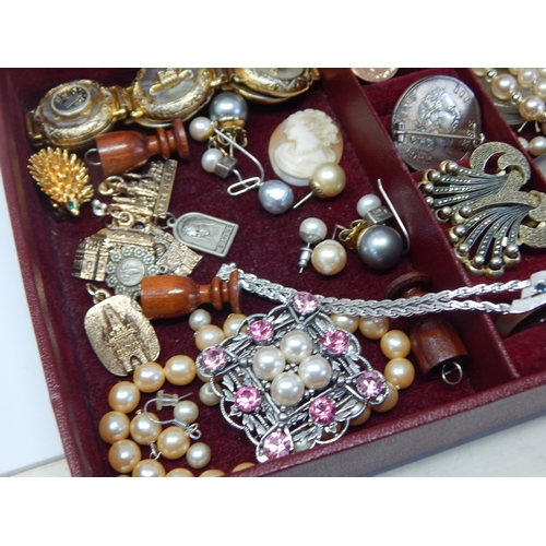 111 - A Quantity of Costume Jewellery together with some Silver Jewellery Including a Silver Bracelet, Sil... 