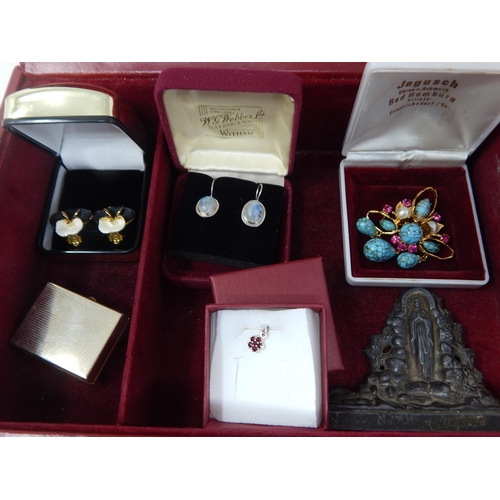 111 - A Quantity of Costume Jewellery together with some Silver Jewellery Including a Silver Bracelet, Sil... 