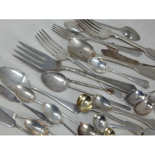 62 - A Large Quantity of Hallmarked Silver Flatware: Various Dates & Makers: Weight 604g