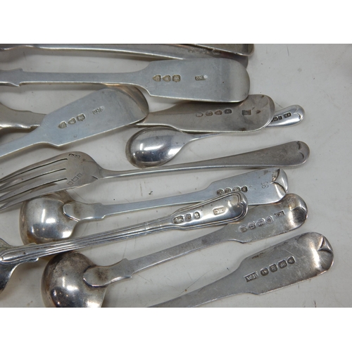 62 - A Large Quantity of Hallmarked Silver Flatware: Various Dates & Makers: Weight 604g