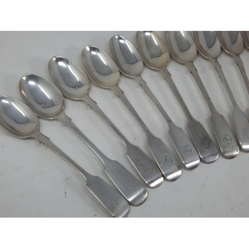 66 - A Set of 11 Victorian Silver Teaspoons: Hallmarked London 1892 by Charles Boyton: Weight 180g