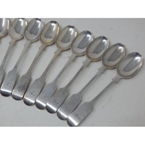 66 - A Set of 11 Victorian Silver Teaspoons: Hallmarked London 1892 by Charles Boyton: Weight 180g