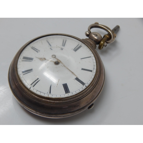 80 - William IV Silver Pair Cased Key Wind Pocket Watch: Hallmarked London 1835