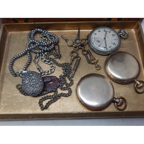 84 - A 19th Century Box Containing a Variety of Items Including a Silver Mate Straw, Large Silver Handled... 