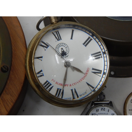 86 - A Quantity of Pocket Watches, Clock, Watches, Keys etc