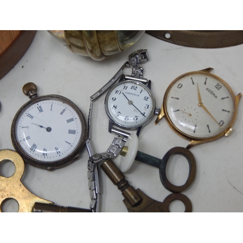 86 - A Quantity of Pocket Watches, Clock, Watches, Keys etc