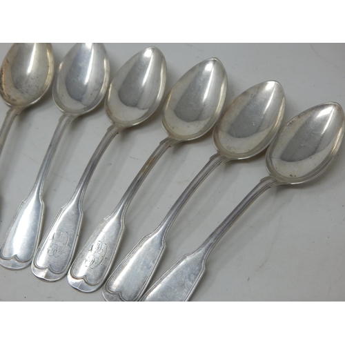 87 - A Set of Six 19th Century German 800 Standard Silver tablespoons by Gustav Haegermann, Hannover: Wei... 