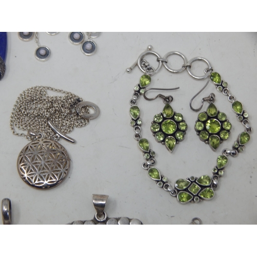 116 - A Quantity of Silver Jewellery Including Necklaces, Chains, Pendants etc: Weight 365g