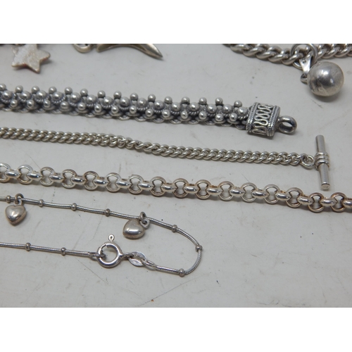 117 - A Quantity of Silver Jewellery Including Bangles, Bracelets etc: Weight 356g