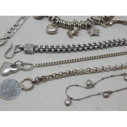 117 - A Quantity of Silver Jewellery Including Bangles, Bracelets etc: Weight 356g