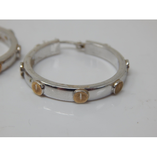 119 - A Pair of 9ct White Gold Hoop Earrings: Weight 4.52g