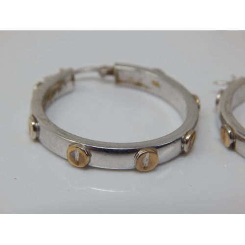 119 - A Pair of 9ct White Gold Hoop Earrings: Weight 4.52g