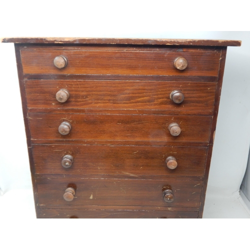 203 - Victorian Mahogany 6 Drawer Specimen Cabinet: Height 46cm