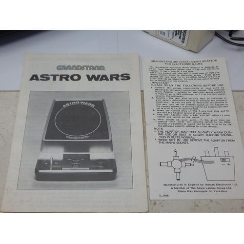 208 - Grandstand Astro Wars video game with original box and instructions