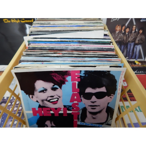 212 - RECORDS: A Collection of 1970's/80's Single Records, Many with Picture Sleeves Including Bad Manners... 