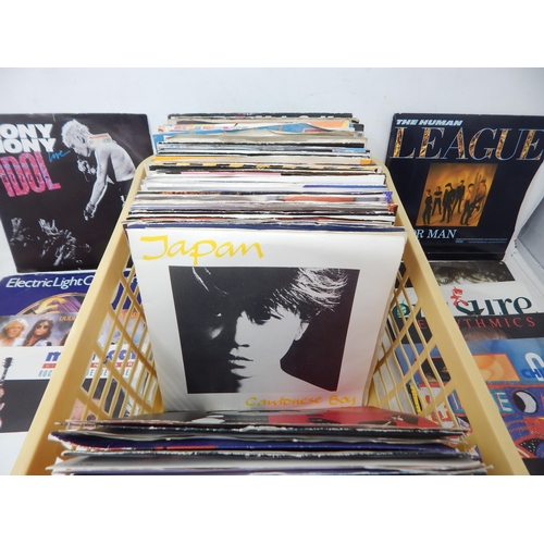 214 - RECORDS: A Collection of 1970's/80's Single Records, Many with Picture Sleeves Including: Billy Idol... 