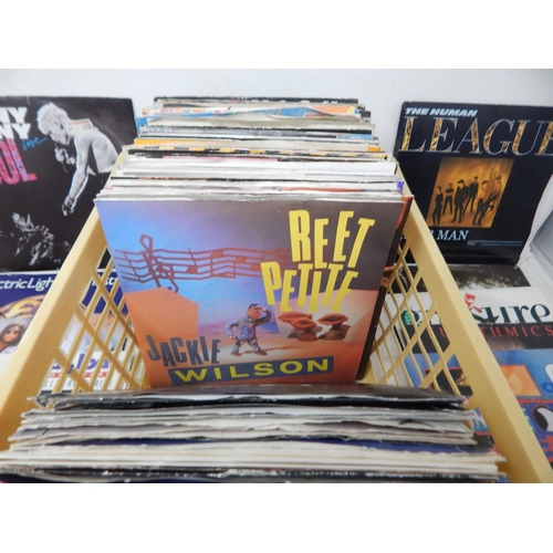 214 - RECORDS: A Collection of 1970's/80's Single Records, Many with Picture Sleeves Including: Billy Idol... 